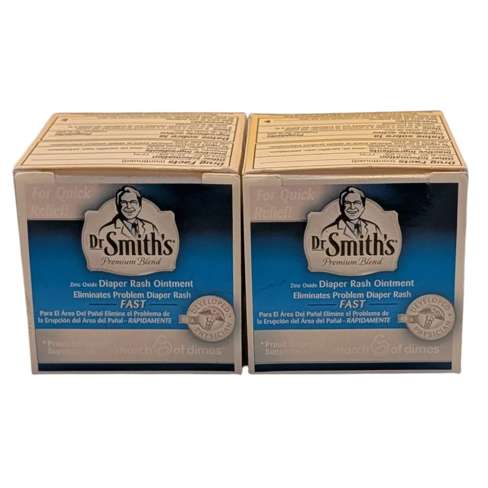 Dr Smith's Premium Blend Diaper Rash Ointment 2 oz‎ Jars Fast Relief Lot of 2